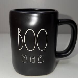 Rae Dunn Black & White Halloween Mug Boo 3 Ghosts Magenta Artisan